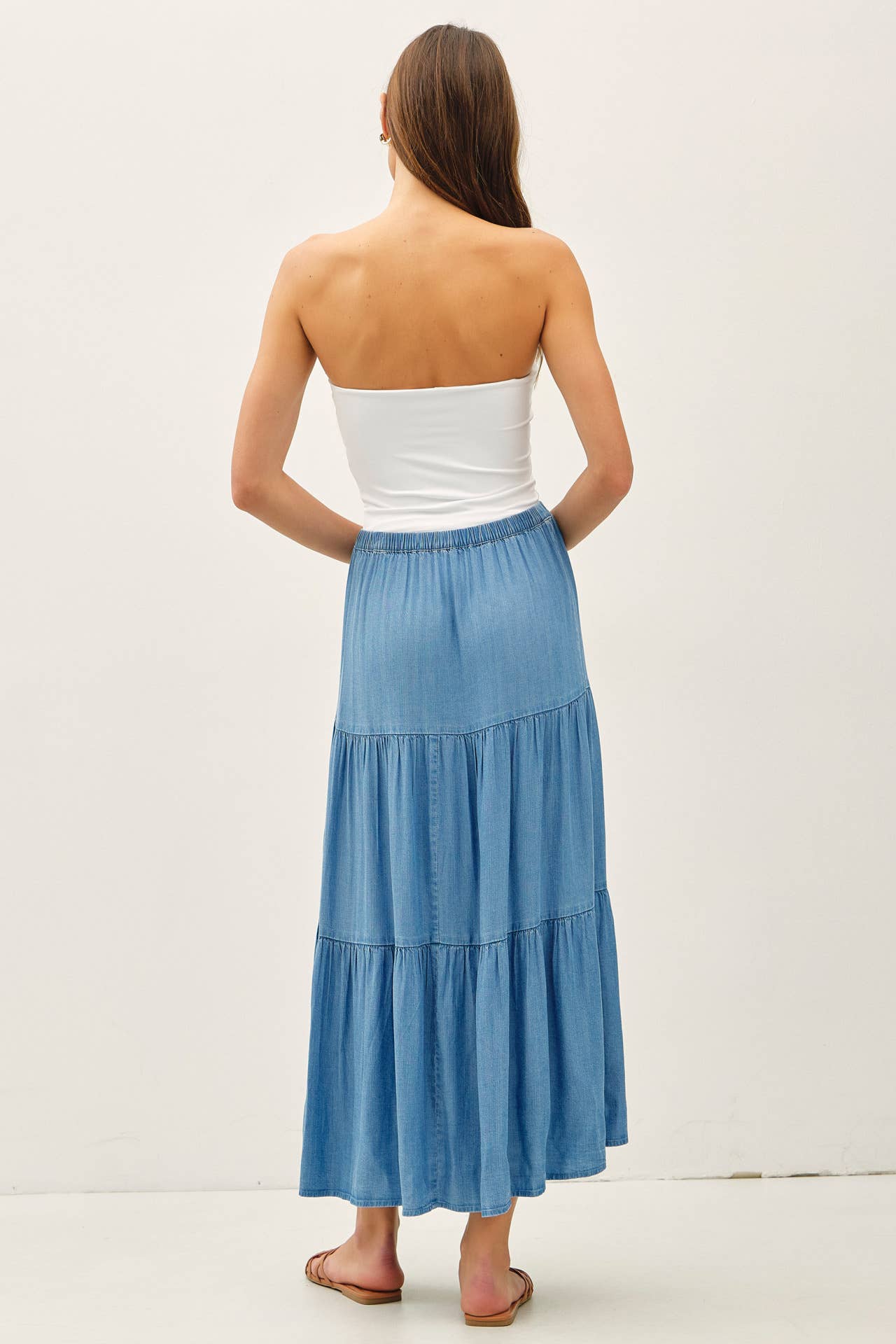 Tencel Tiered Maxi Skirt