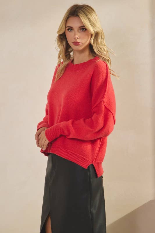 Reverse Stitch Sweater Top