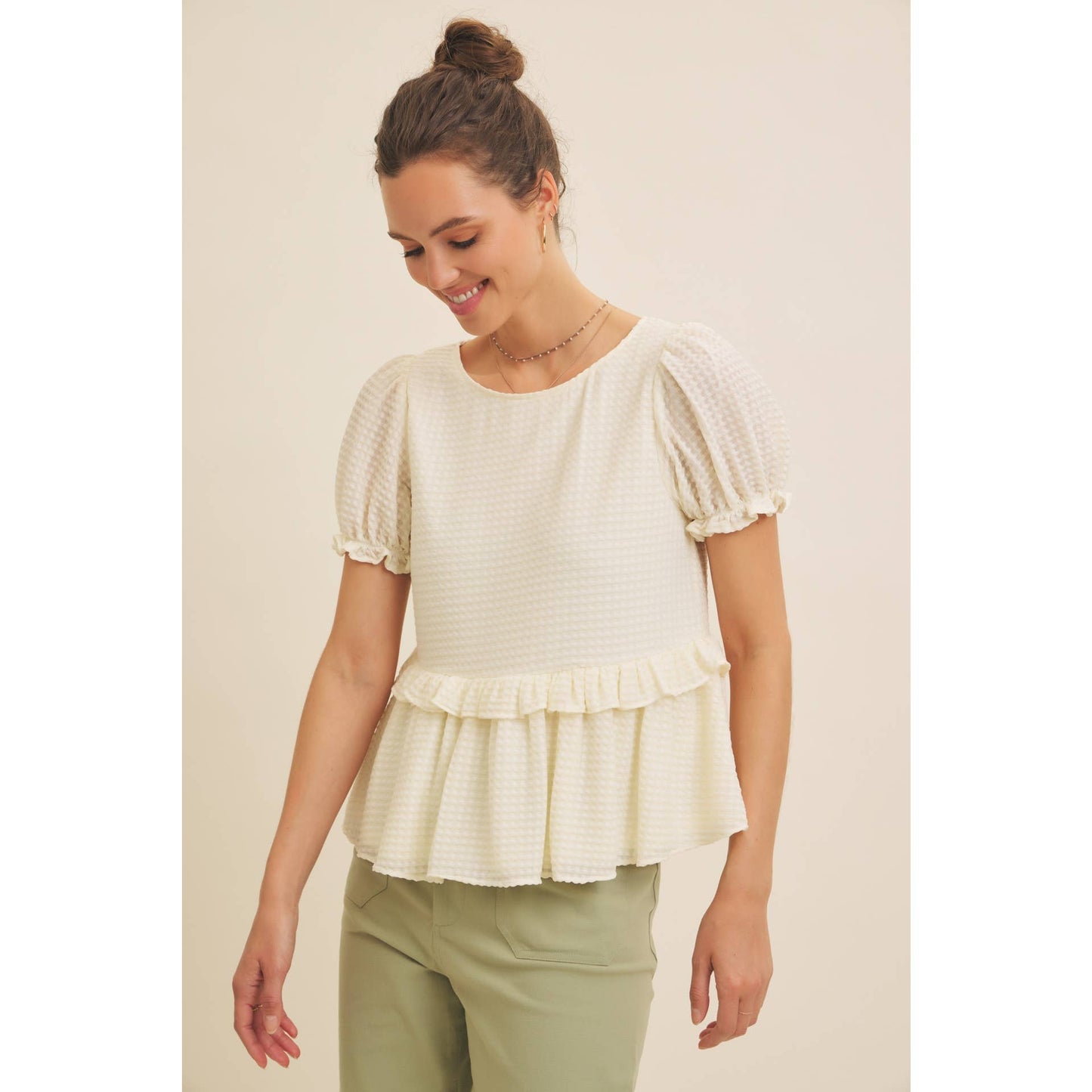 Ruffled Peplum Blouse