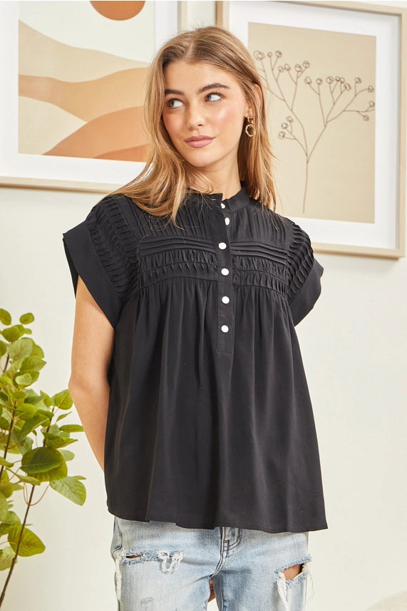 Button Down Blouse | Black