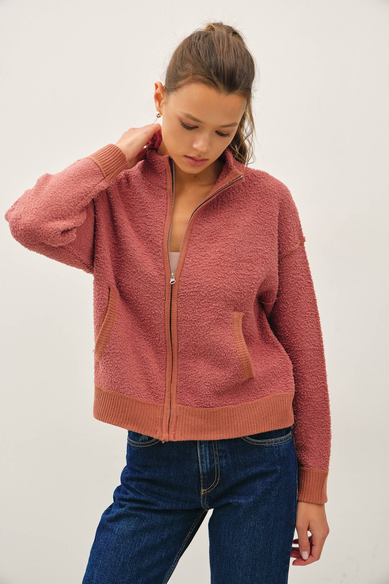 Soft Fluffy Zip Up Cardigan