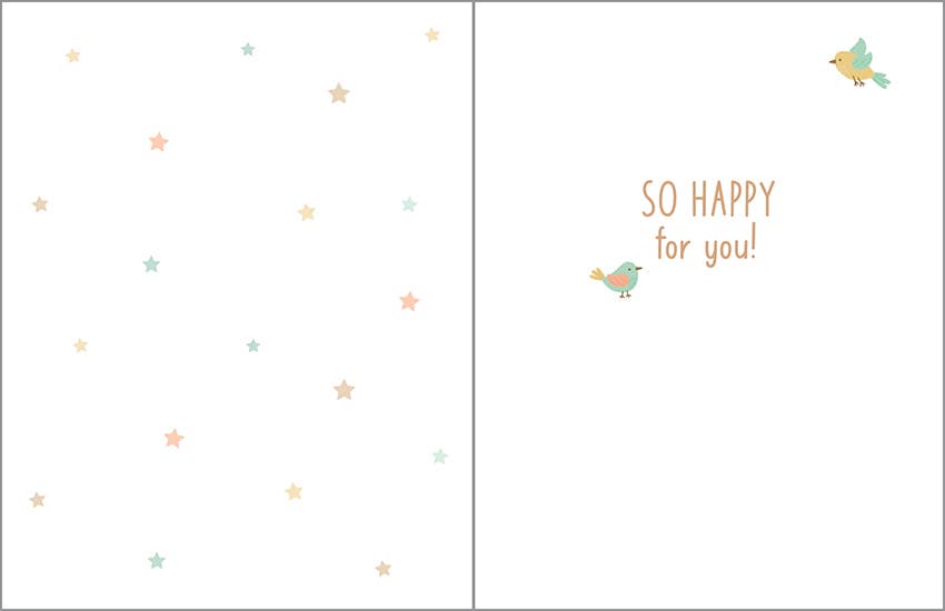 Baby Card | Clothesline & Birds