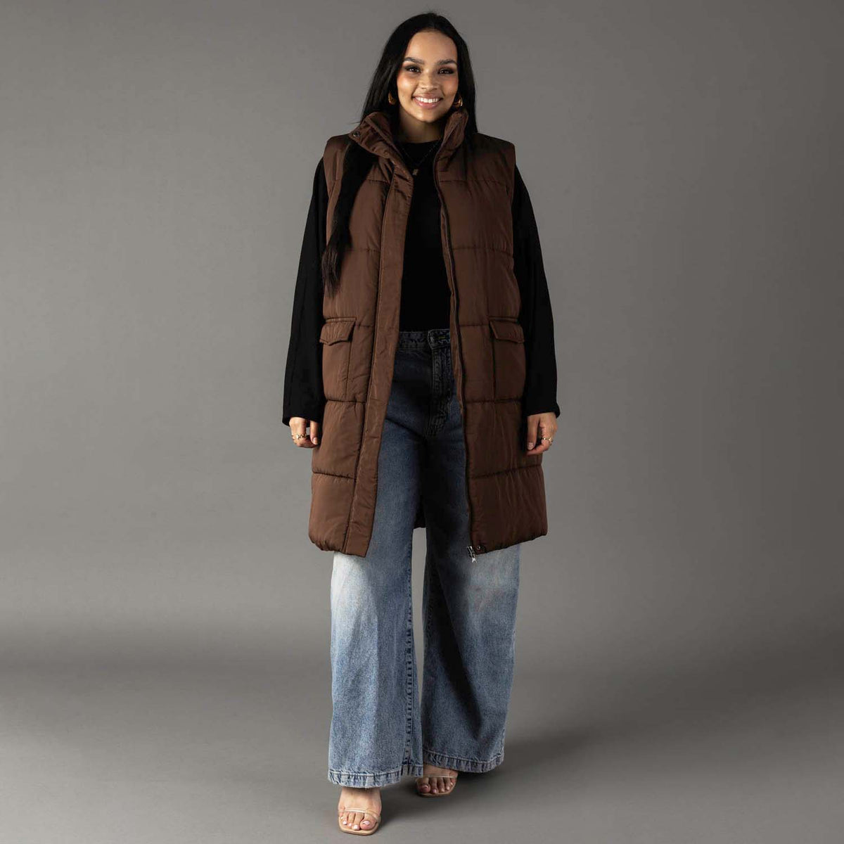 Dark Brown Long Vest