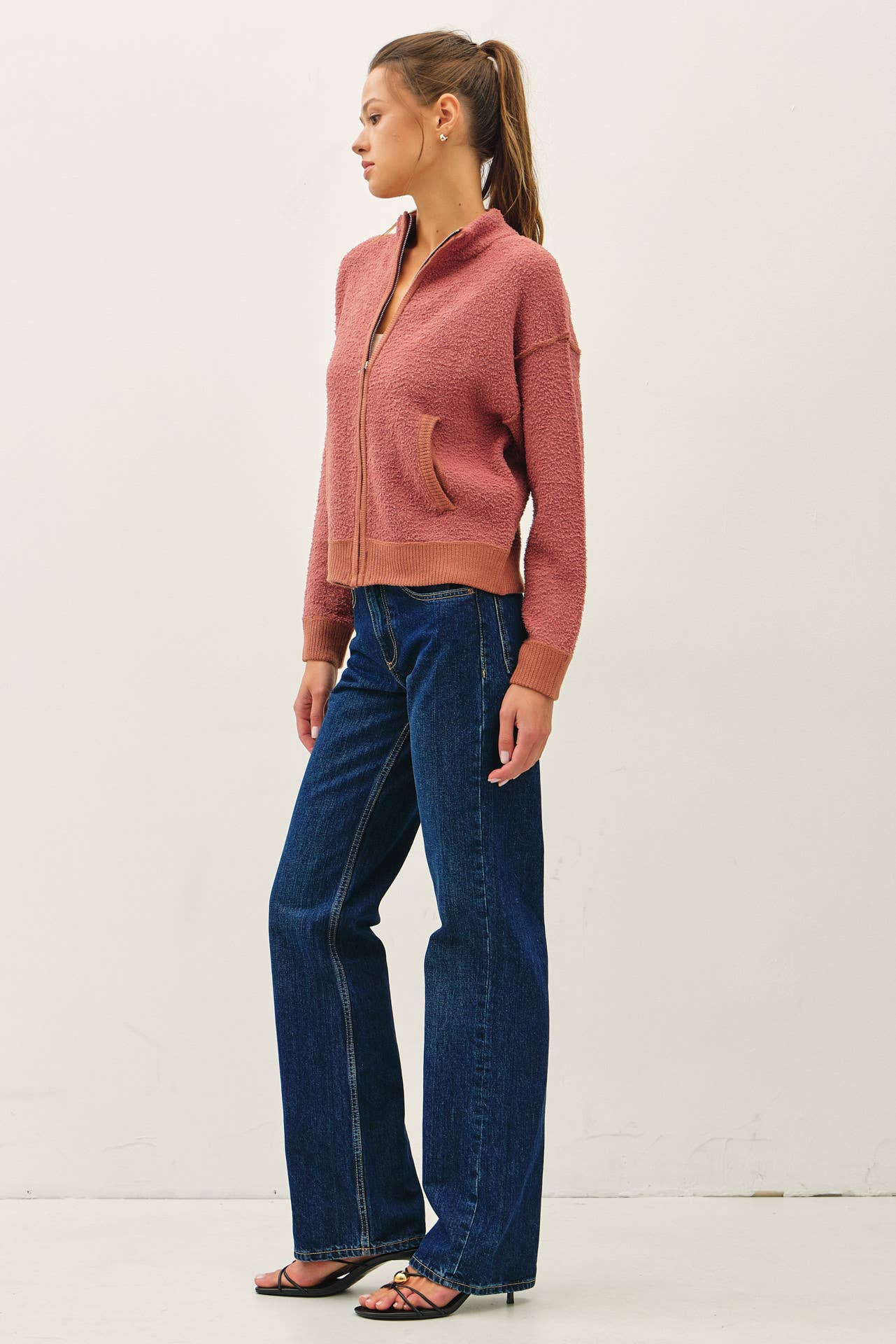 Soft Fluffy Zip Up Cardigan