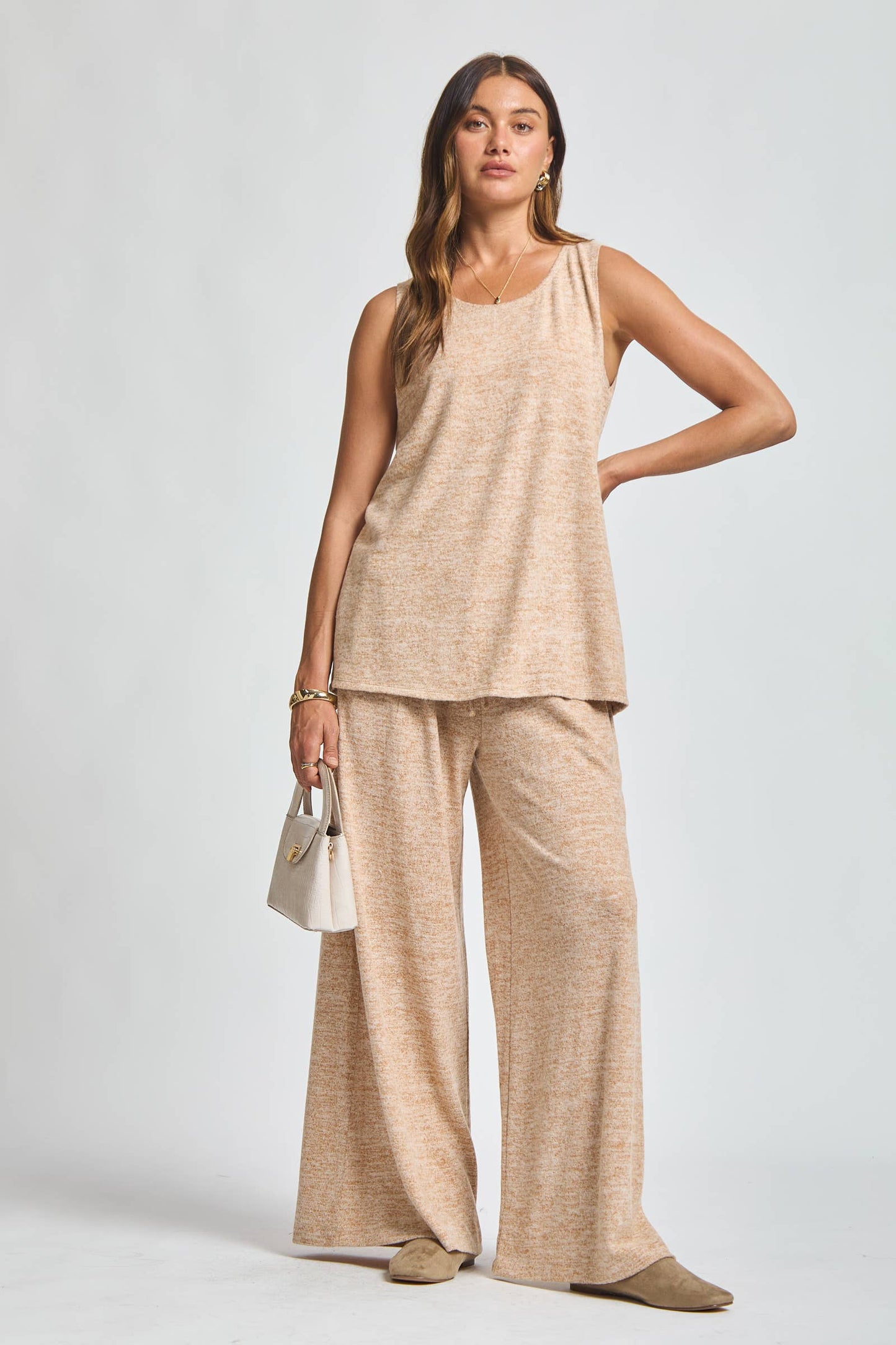 Soft Tank + Cardigan + Relaxed Pants Set