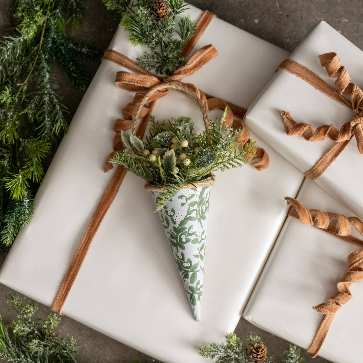 Pine & Holly Ornament