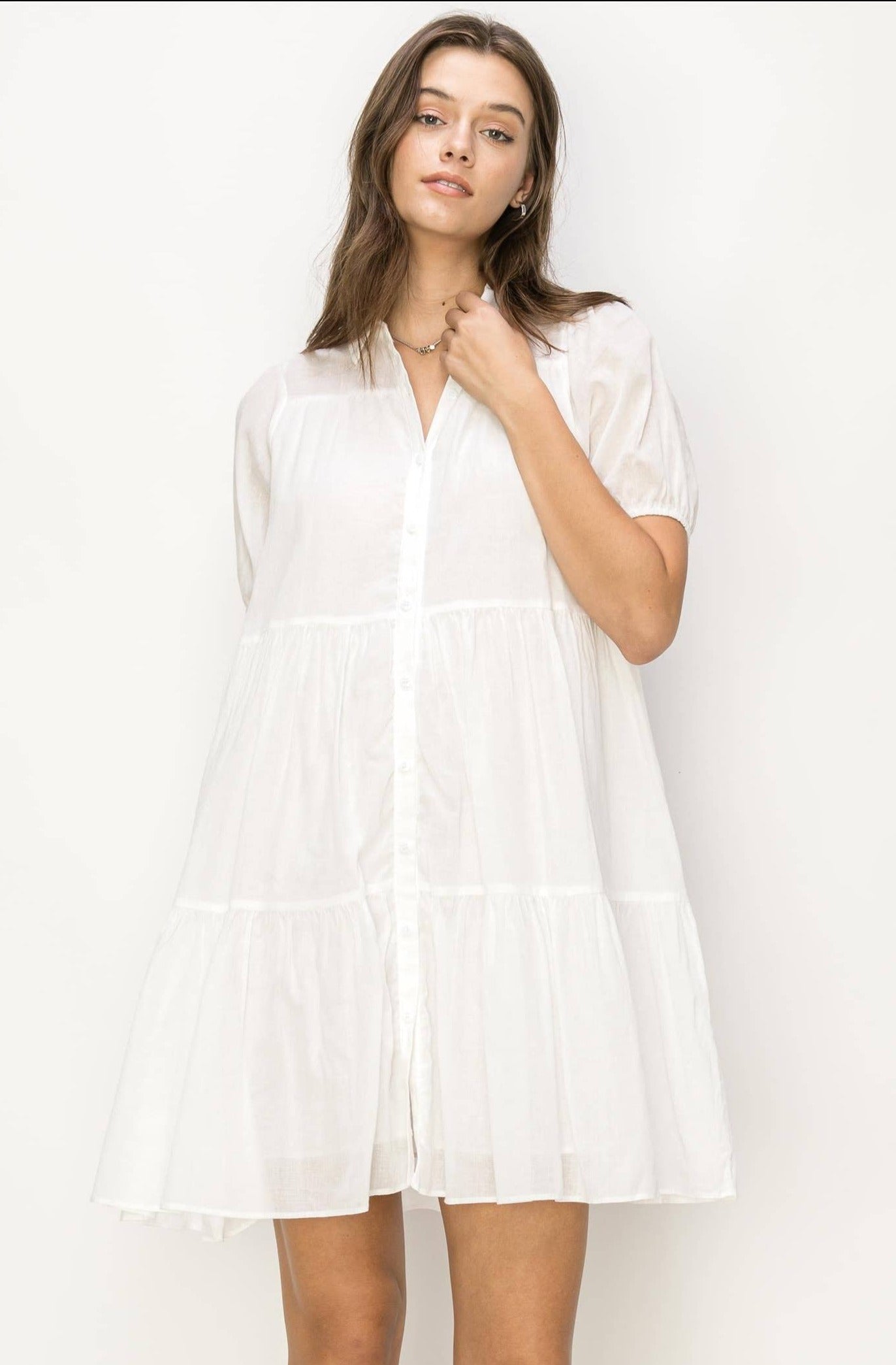 Tiered Shirt Dress