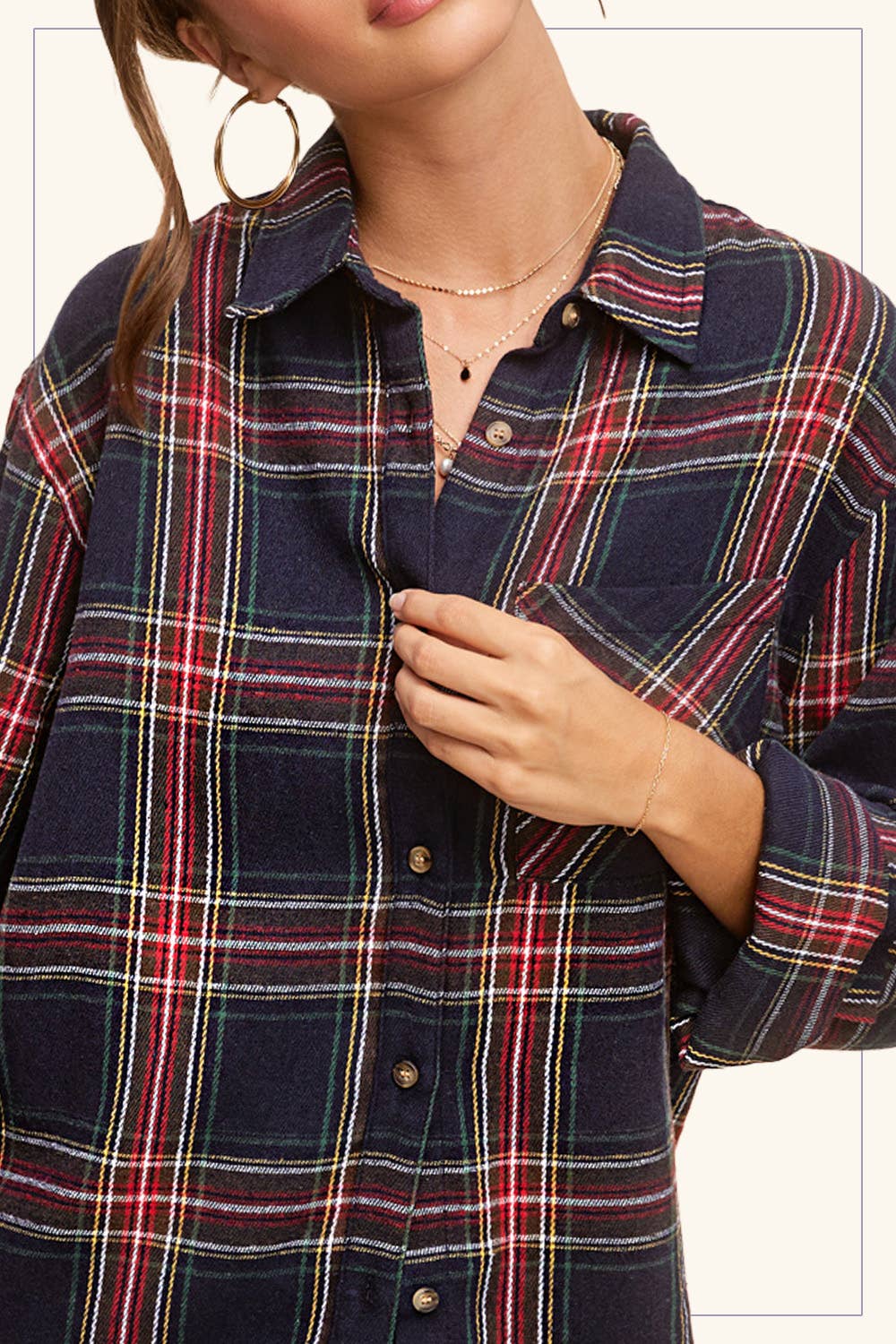 Avril Button Down Top | Midnight Blue