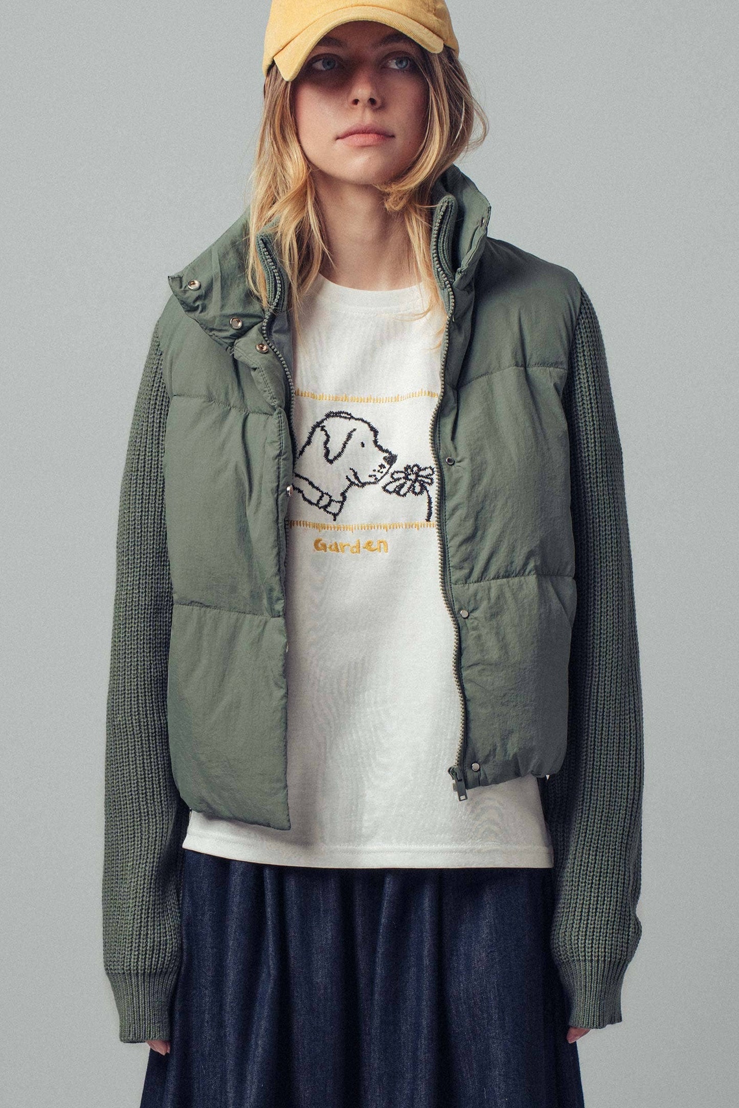 Sweater Sleeves Puffer Jacket