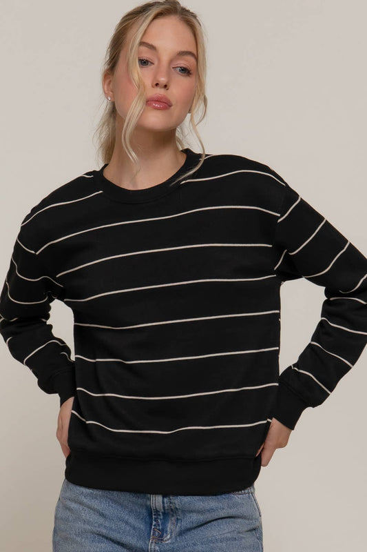 Stripe Inner Fleece Sweatshirt