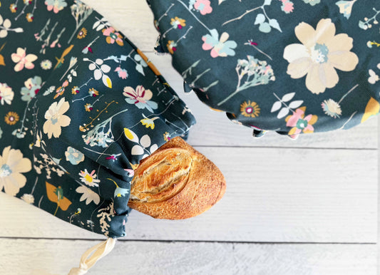 Bread Bag & Bowl Cover | Midnight Garden