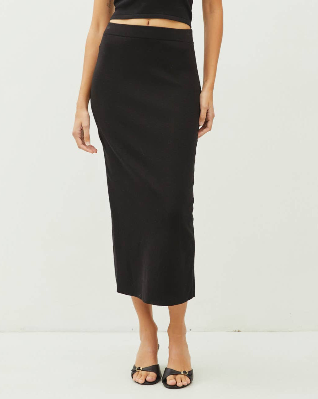 High Rise Midi Skirt