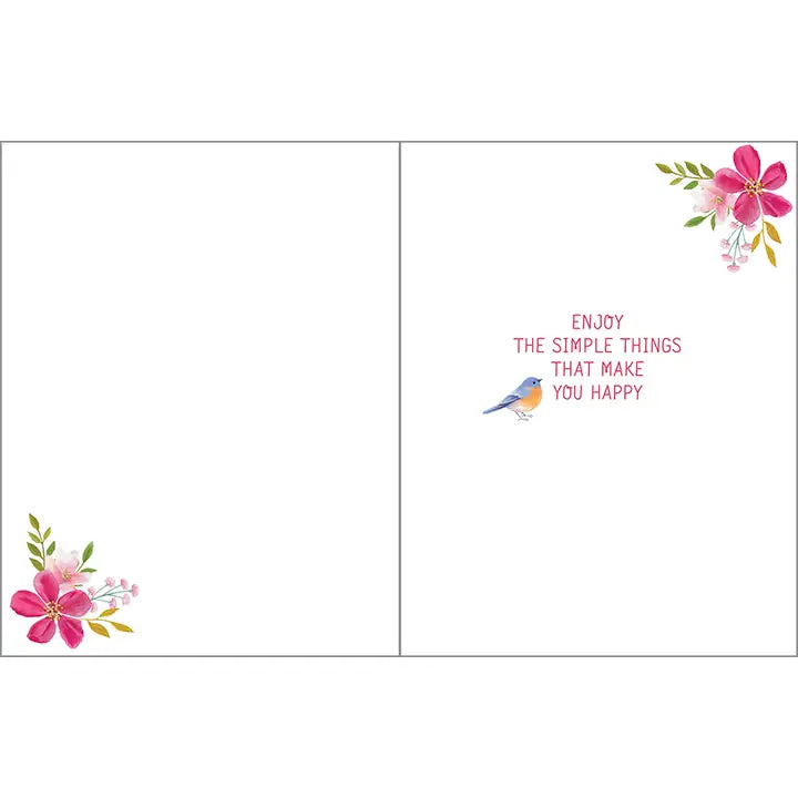 Birthday Card | Bluebirds & Flowers