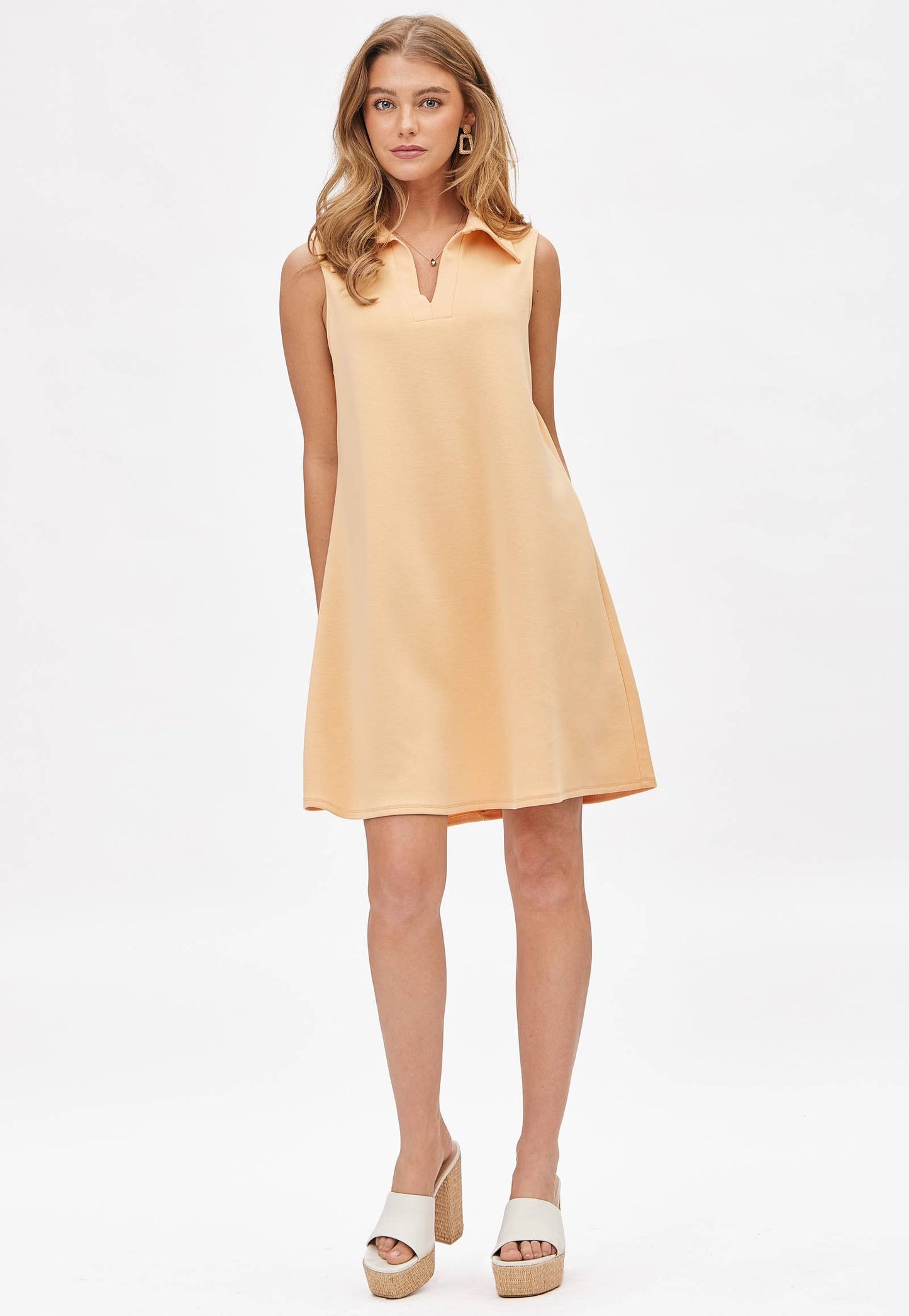 Collared Scuba A-Line Dress