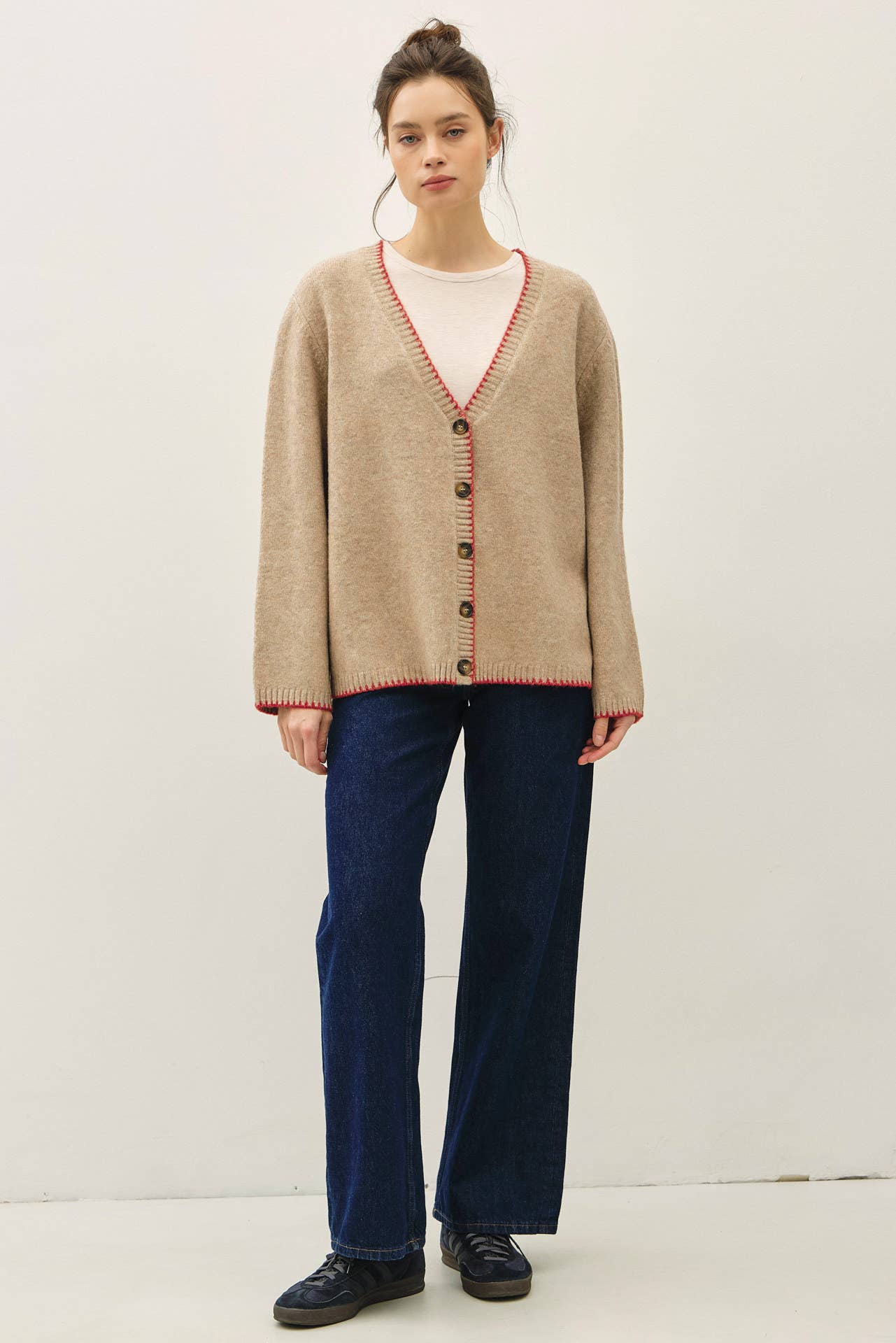 Wool Blend Boxy Cardigan