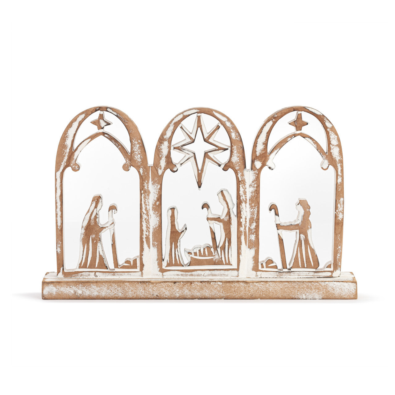 Wood Arched Nativity Scene