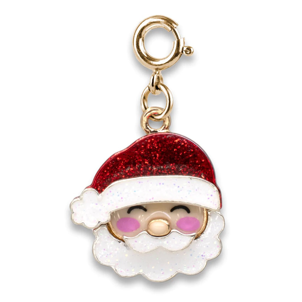 Gold Glitter Santa Charm