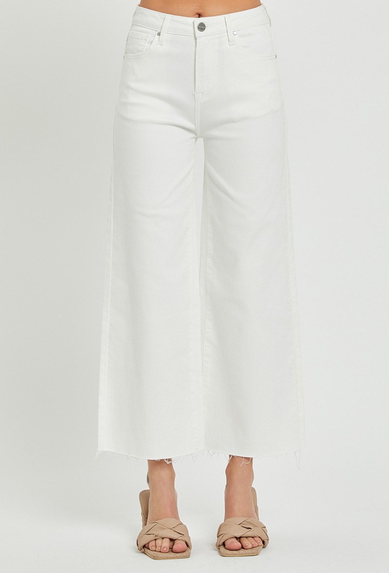 RISEN | Wide Leg Crop | White