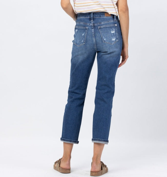 High Waist | Crop Straight | Rainbow Embroidery Jeans – The English Garden