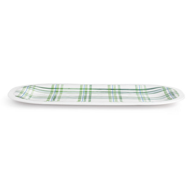 Green Plaid Melamine Platter