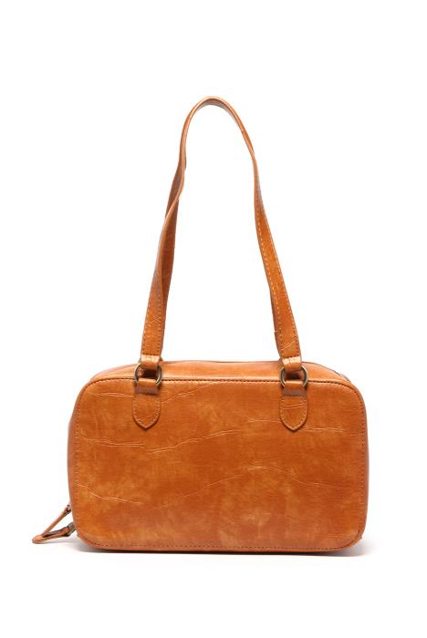 Jackie Faux Croc Boston Shoulder Bag