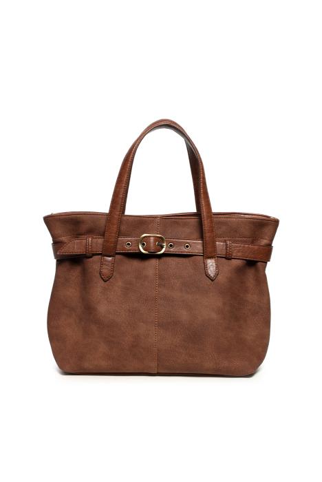 Geneva Medium Sueded Belted Tote Crossbody