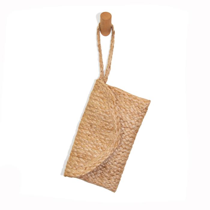 Portia Jute Clutch Wristlet | Natural