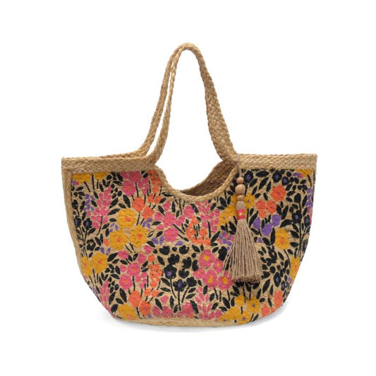 Floral Jute Tote