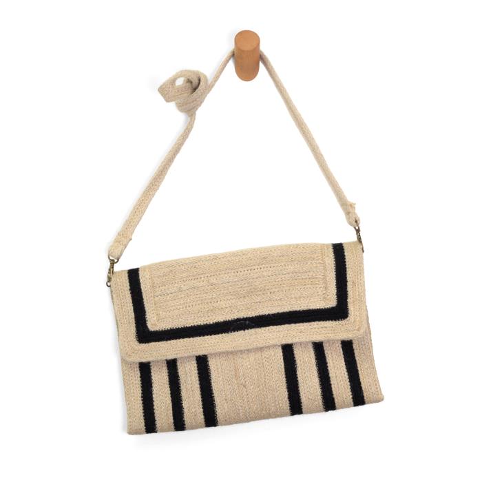 Geo Striped Jute Crossbody