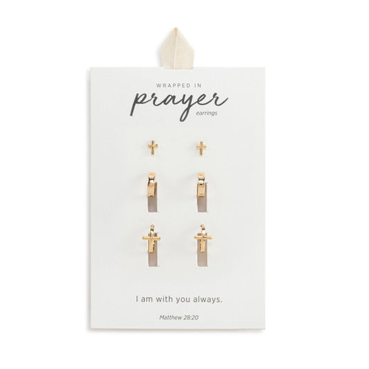 Dainty Cross Earrings Set