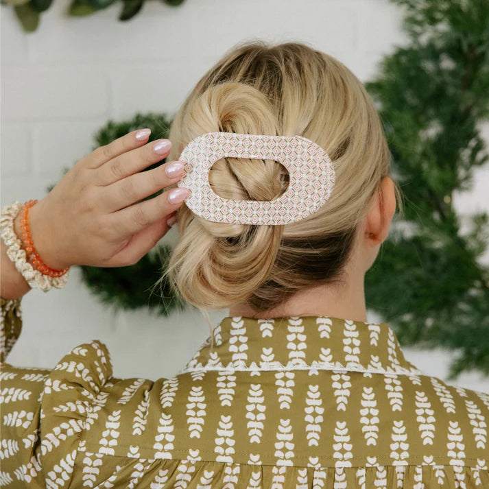 Pine & Pearl Flat Round Hair Clip