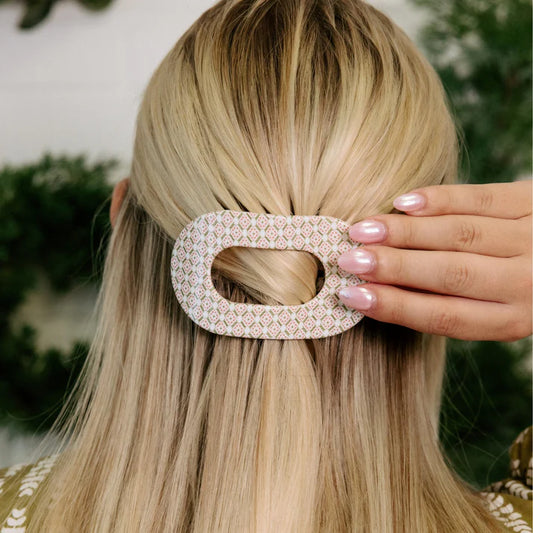 Pine & Pearl Flat Round Hair Clip