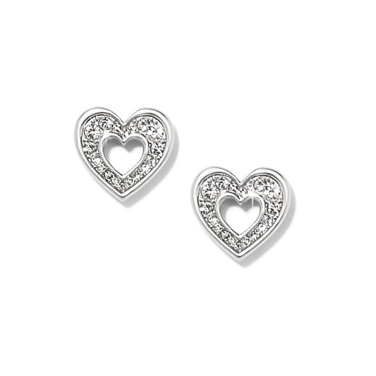 Enchanting Heart Post Earrings | Silver