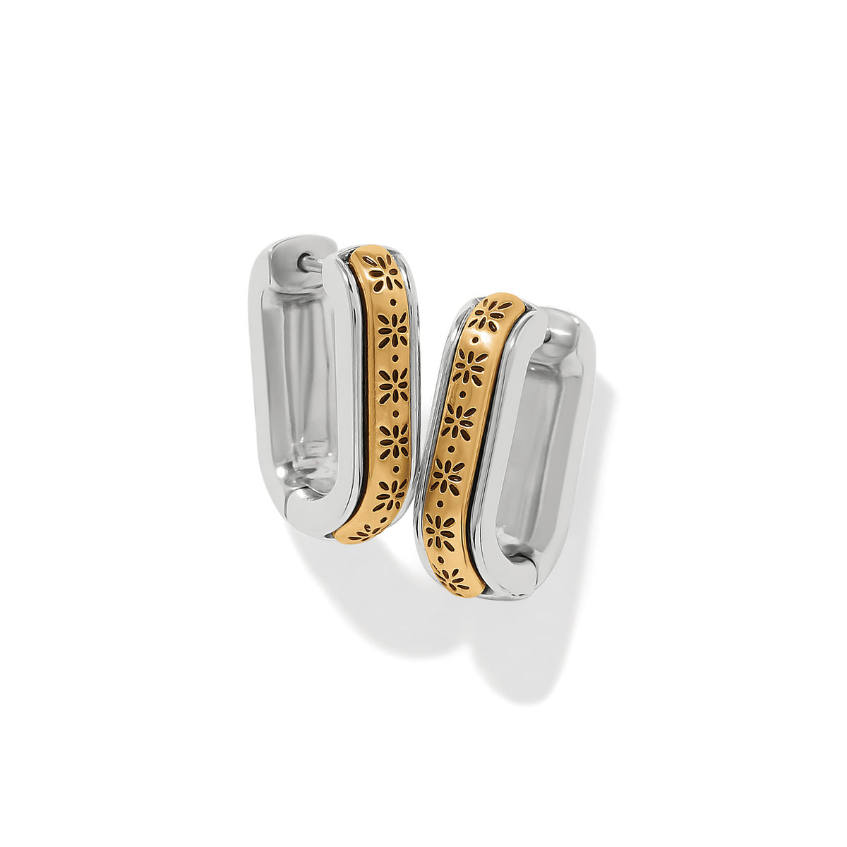 Mosaic Two Tone Hinged Hoops