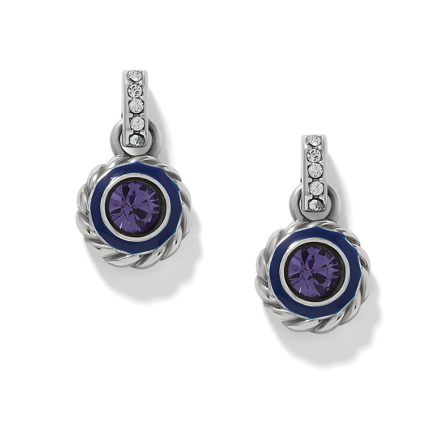 Halo Gemma Petite Round Tanzanite Post Drop Earrings