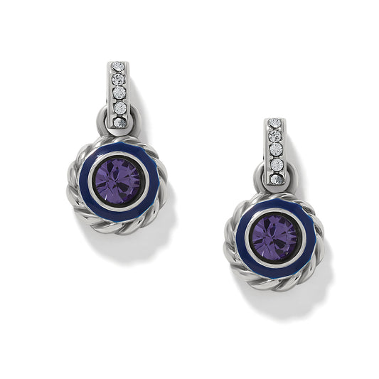 Halo Gemma Petite Round Tanzanite Post Drop Earrings