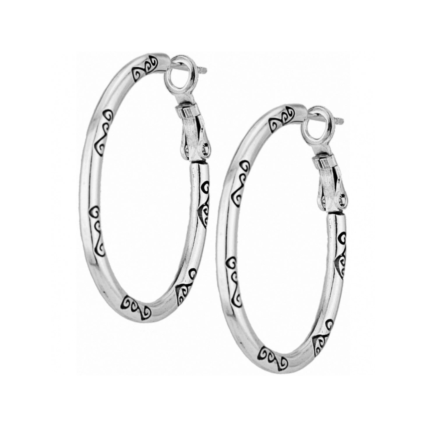 Oval Hoop Charm Earrings