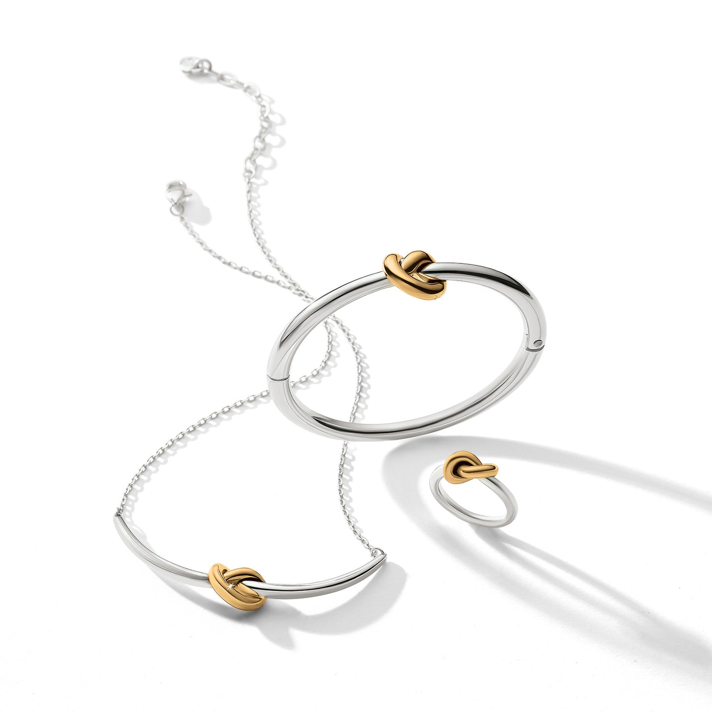 Interlok Knot 2-tone Hinged Bangle