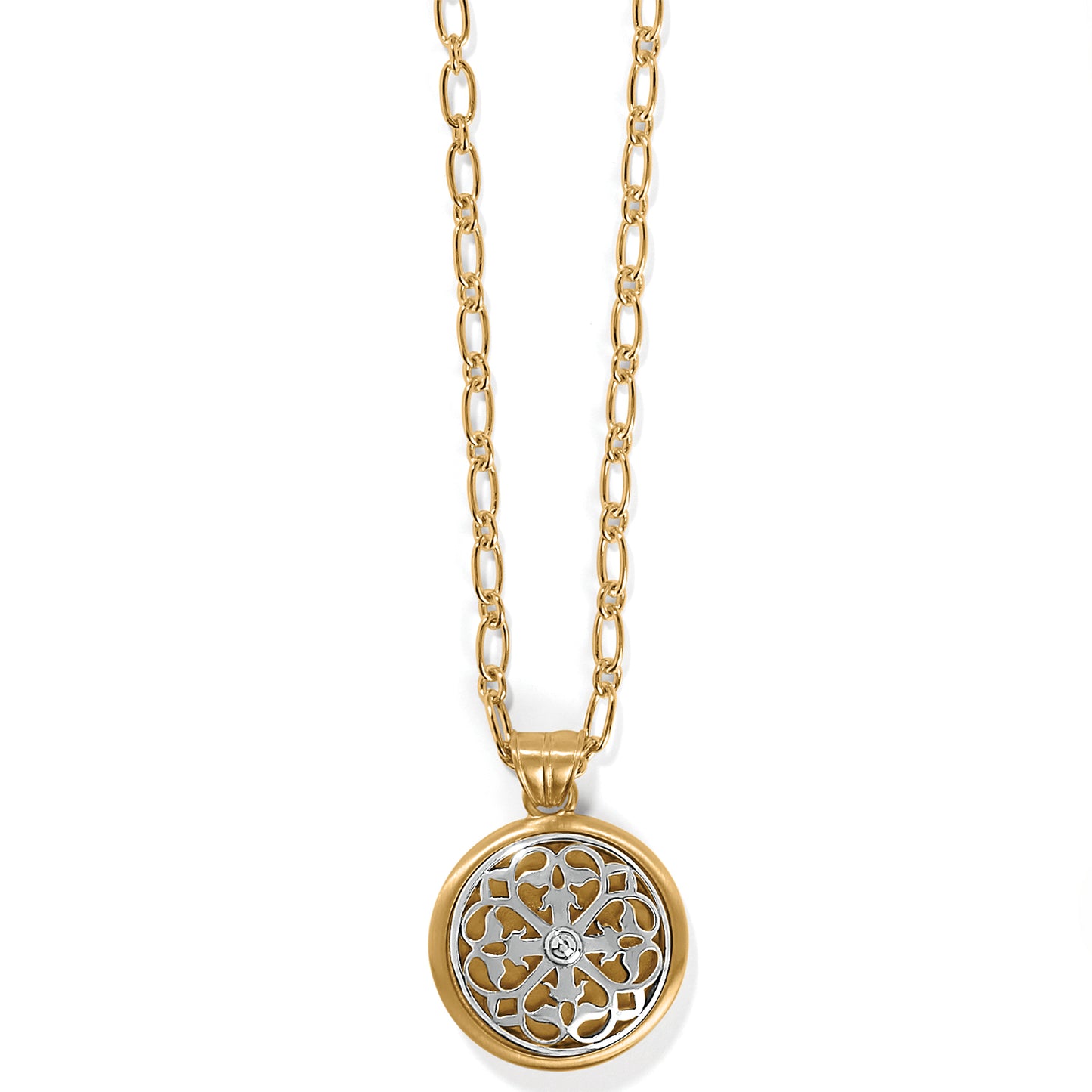 Ferrara Two Tone Luce Large Pendant Necklace