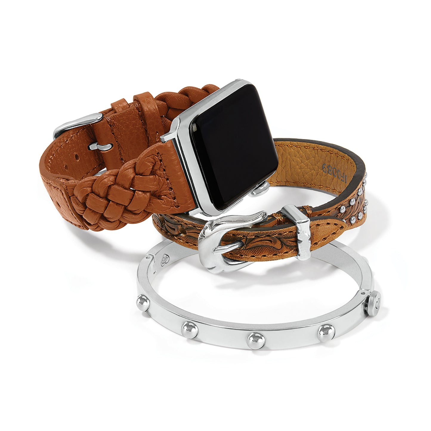 Sutton Braided Leather Watch Band: Luggage