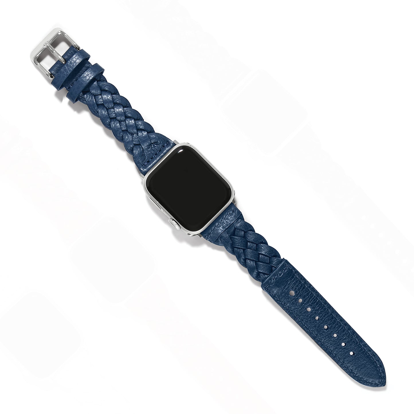 Sutton Braided Leather Watch Band: French Blue
