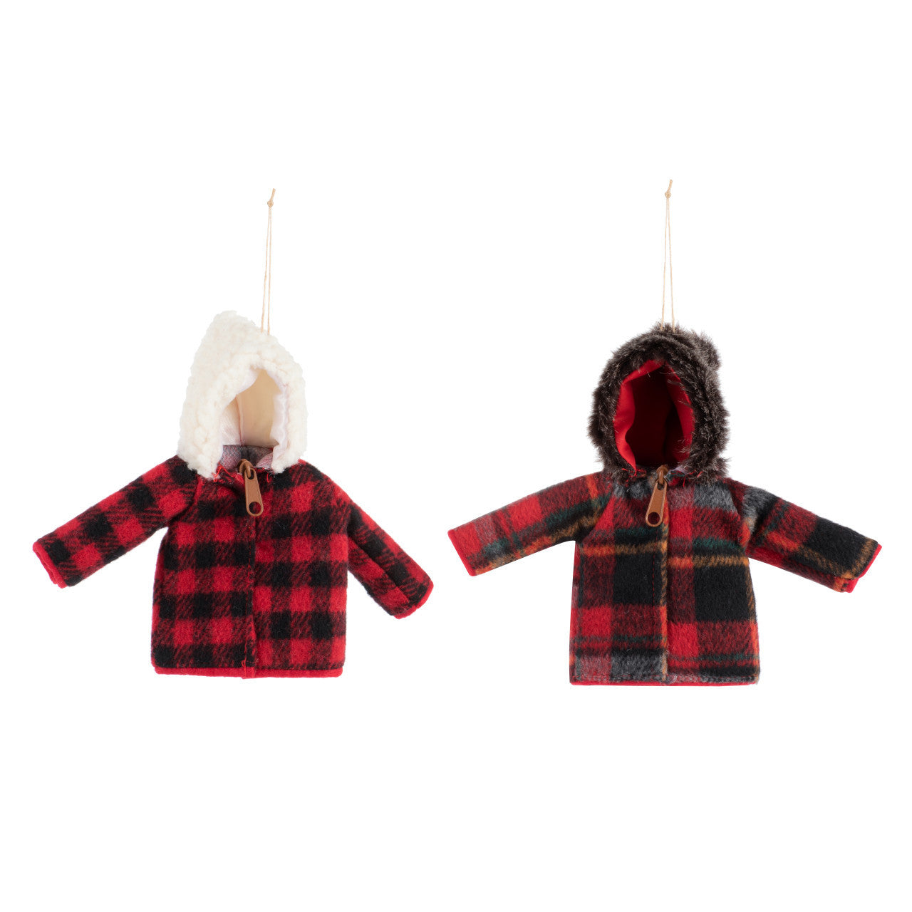 Red Plaid Mini Coat Ornaments