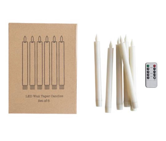 Flameless LED Wax Taper Candles