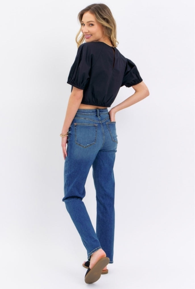 High Waist | Straight | Dark Wash
