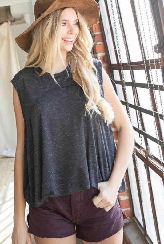 Cotton Slub Split-Back Tank