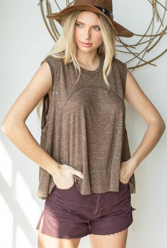 Cotton Slub Split-Back Tank