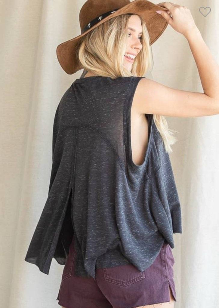 Cotton Slub Split-Back Tank