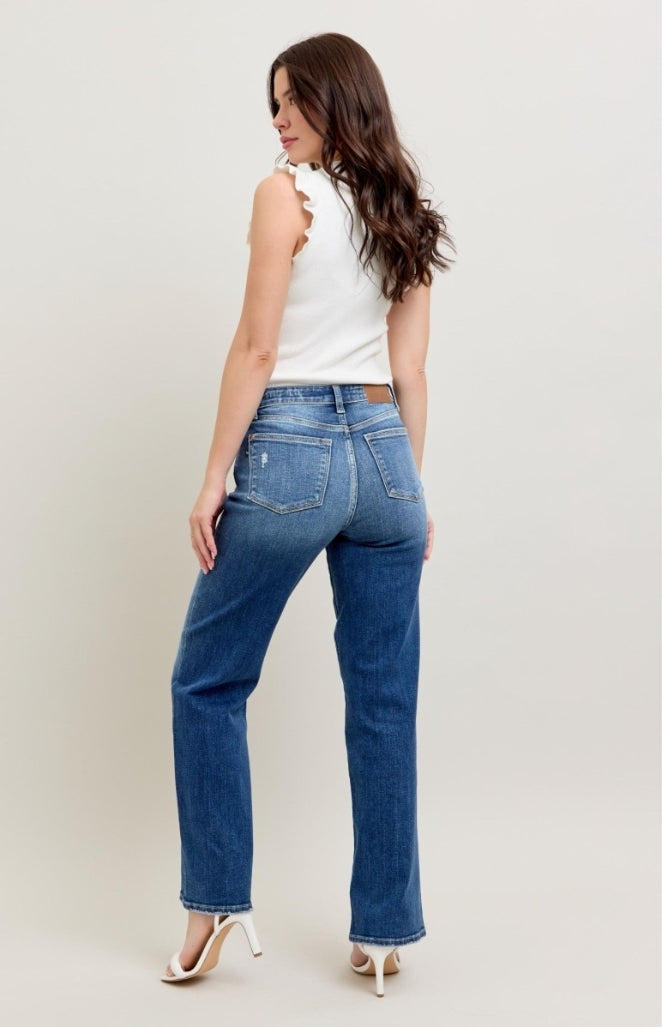 High Waist | 90's Straight | Dark Wash