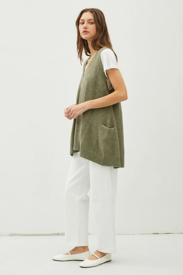 V-Neck Sweater Vest | Sage