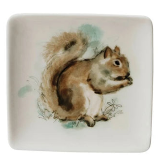 Stoneware Dish with Animal